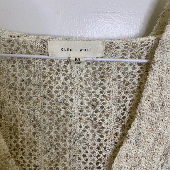 Cleo + Golf Women's V-neck Pull-over Hooded Sweater Open Knit Design - Picture 4 of 10